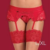 Obsessive - 853-GAR-3 garter belt L/XL - Red